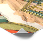 ヴィンテージクリスマスモーニング、プレゼント付き ポスター (角)