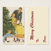 ヴィンテージクリスマスモーニング、家族開放プレゼント (正面&裏面)