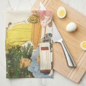 ヴィンテージクリスマスモーニング、家族開放プレゼント キッチンタオル (四つ折り)