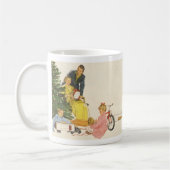 ヴィンテージクリスマスモーニング、家族開放プレゼント コーヒーマグカップ (左)