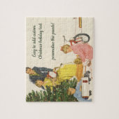 ヴィンテージクリスマスモーニング、家族開放プレゼント ジグソーパズル (縦)