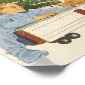 ヴィンテージクリスマスモーニング、家族開放プレゼント ポスター (角)