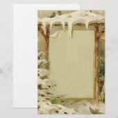 ヴィンテージクリスマスヤードシーン 便箋 (正面/裏面)