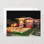 ヴィンテージクリスマスライトと装飾 シーズンポストカード (正面/裏面)