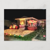 ヴィンテージクリスマスライトと装飾 シーズンポストカード (正面)