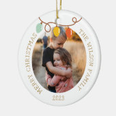 ヴィンテージクリスマスライトオーナメントファミリーフォト セラミックオーナメント (左)