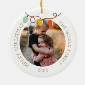 ヴィンテージクリスマスライトオーナメントファミリーフォト セラミックオーナメント (裏面)