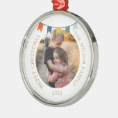 ヴィンテージクリスマスライトオーナメントファミリーフォト メタルオーナメント (左)