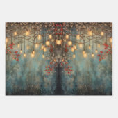 ヴィンテージクリスマスライトデコレーション ラッピングペーパーシート (正面3)