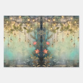 ヴィンテージクリスマスライトデコレーション ラッピングペーパーシート (正面)