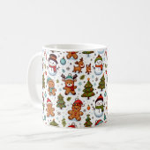 ヴィンテージクリスマスライトパターン コーヒーマグカップ (正面左)