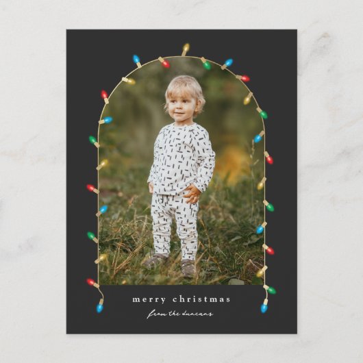 ヴィンテージクリスマスライトフォトアーチ シーズンポストカード (正面)