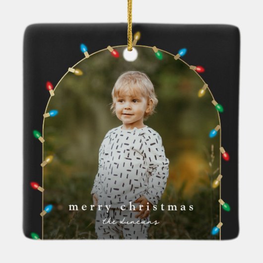 ヴィンテージクリスマスライトフォトアーチ セラミックオーナメント (裏面)