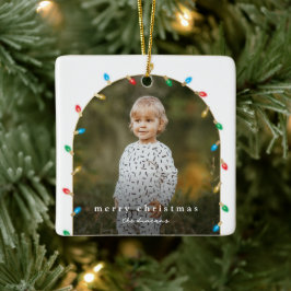 ヴィンテージクリスマスライトフォトアーチ セラミックオーナメント