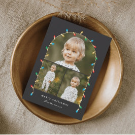 ヴィンテージクリスマスライト3フォトアーチ シーズンカード