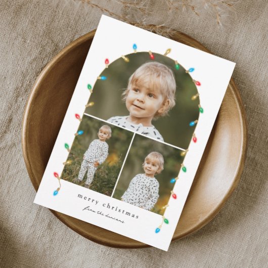 ヴィンテージクリスマスライト3フォトアーチ シーズンカード