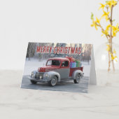 ヴィンテージクリスマスライド カード (黄色い花)