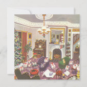 ヴィンテージクリスマスラッピングプレゼント招待状 招待状 (正面)