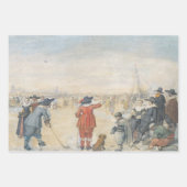 ヴィンテージクリスマスラッピング紙ウィンターアイスフェア ラッピングペーパーシート (正面2)