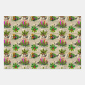 ヴィンテージクリスマスラッピング紙セット3セット ラッピングペーパーシート (正面3)