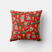 ヴィンテージクリスマスラッピング紙デザイン クッション (裏面)