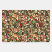 ヴィンテージクリスマスラッピング紙トリオ ラッピングペーパーシート (正面3)