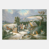 ヴィンテージクリスマスラッピング紙バレーフォージ… ラッピングペーパーシート (正面)