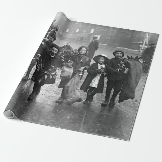 ヴィンテージクリスマスラッピング紙ミスタントー ラッピングペーパー (アンロールド)