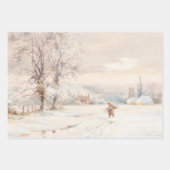 ヴィンテージクリスマスラッピング紙冬の国 ラッピングペーパーシート (正面2)