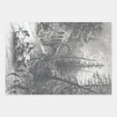 ヴィンテージクリスマスラッピング紙冬の森… ラッピングペーパーシート (正面3)