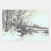 ヴィンテージクリスマスラッピング紙冬の森… ラッピングペーパーシート (正面)