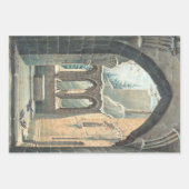 ヴィンテージクリスマスラッピング紙冬の遺跡， NY ラッピングペーパーシート (正面)