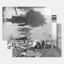 ヴィンテージクリスマスラッピング紙20世紀初頭 ラッピングペーパーシート