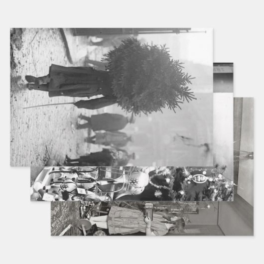 ヴィンテージクリスマスラッピング紙20世紀初頭 ラッピングペーパーシート (セット)