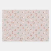 ヴィンテージクリスマスラッピング紙3枚 ラッピングペーパーシート (正面3)