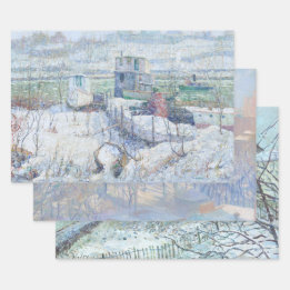 ヴィンテージクリスマスラッピング紙NEW YORK & FRANCE ラッピングペーパーシート