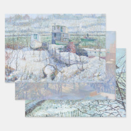 ヴィンテージクリスマスラッピング紙NEW YORK & FRANCE ラッピングペーパーシート