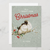 ヴィンテージクリスマスラブバード シーズンカード (正面/裏面)