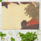 ヴィンテージクリスマスラブ&ロマンスギフトショッピング キッチンタオル (折り畳み)