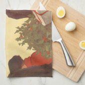 ヴィンテージクリスマスラブ&ロマンスギフトショッピング キッチンタオル (四つ折り)