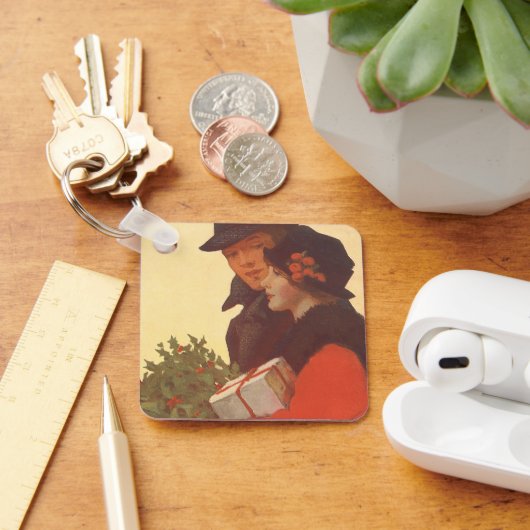 ヴィンテージクリスマスラブ&ロマンスギフトショッピング キーホルダー (デスク)