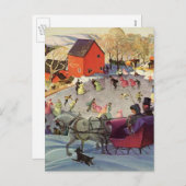 ヴィンテージクリスマスラブ&ロマンスリー シーズンポストカード (正面/裏面)