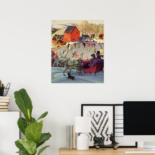 ヴィンテージクリスマスラブ&ロマンスリー ポスター (ホームオフィス)