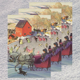 ヴィンテージクリスマスラブ&ロマンスリー ラッピングペーパーシート