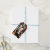 ヴィンテージクリスマスラベル、クリスマスの犬 ギフトタグ (より糸付き)