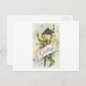 ヴィンテージクリスマスランプポスト シーズンポストカード (正面/裏面)