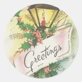 ヴィンテージクリスマスランプポスト ラウンドシール