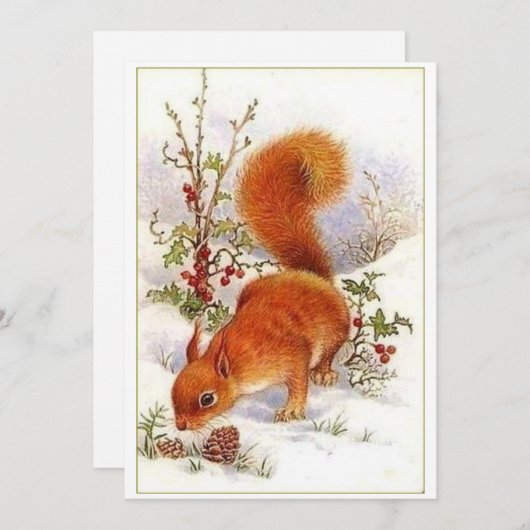 ヴィンテージクリスマスリス シーズンカード (正面/裏面)