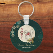 ヴィンテージクリスマスリス、雪片 キーホルダー (正面)