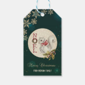 ヴィンテージクリスマスリス、雪片 ギフトタグ (正面)